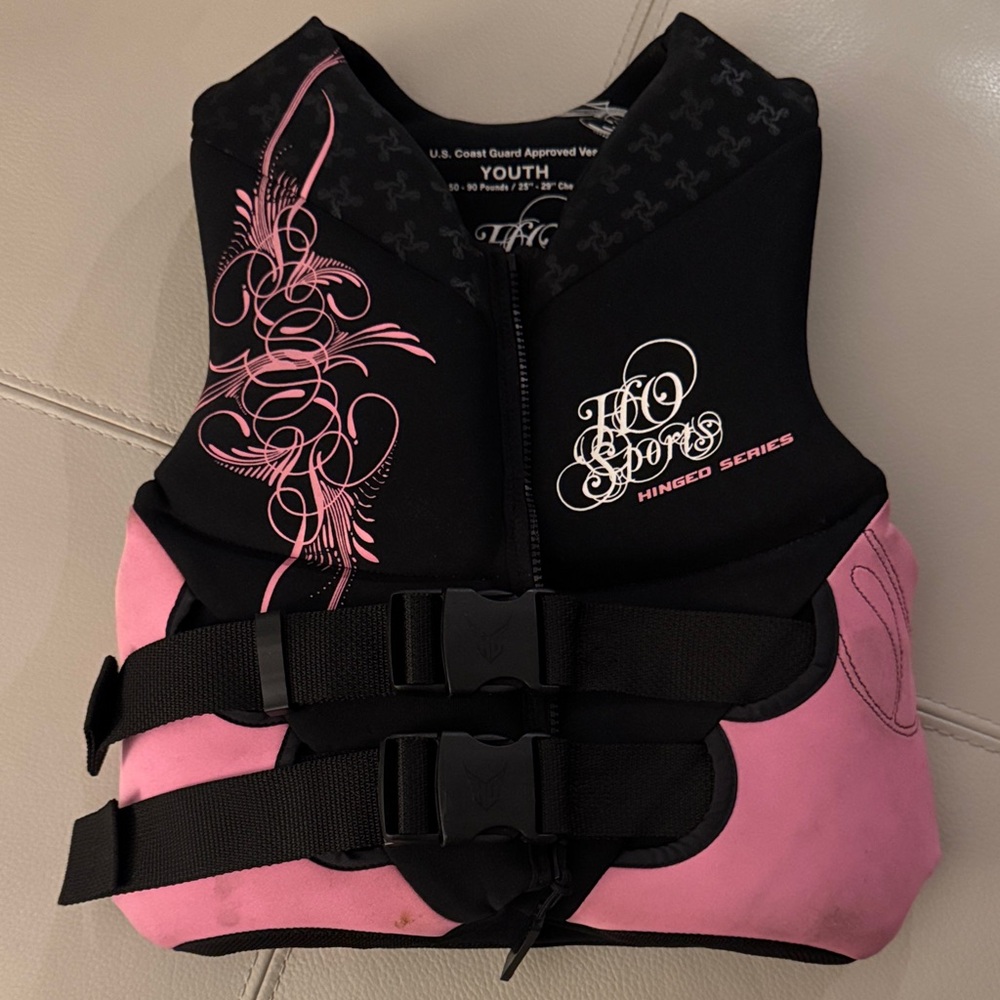 Kids Swim Vest - Black and Pink